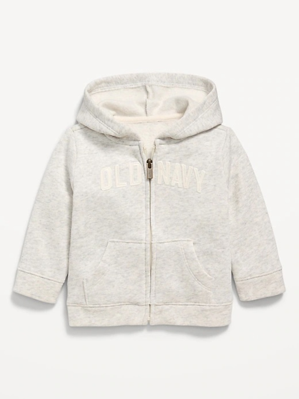 OLD NAVY| Heather Grey Zip-Up Baby Hoodie with Logo